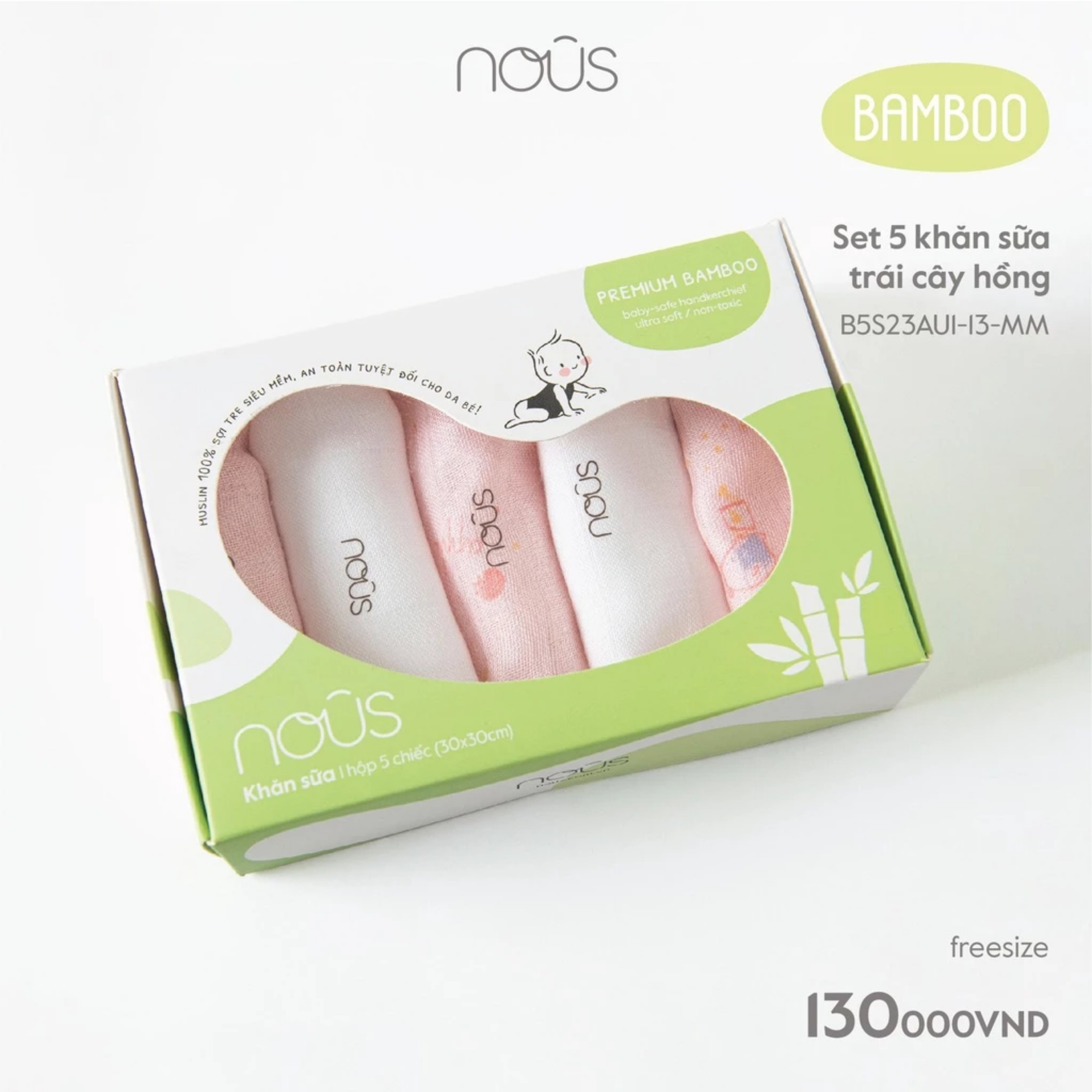 Khăn sữa nous bamboo siêu mềm cho bé