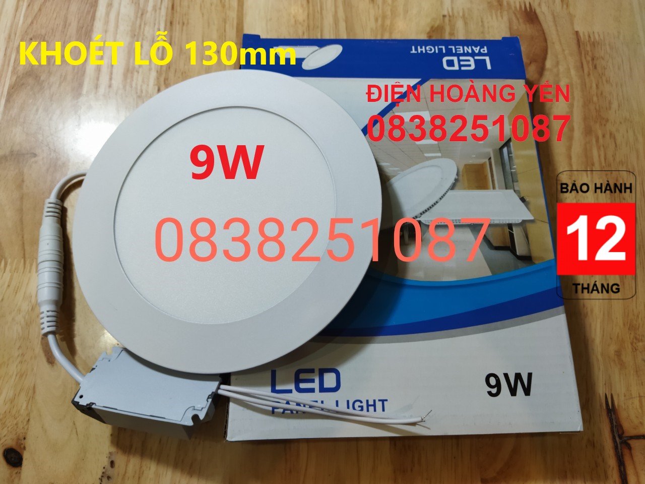 [HCM]Bộ 05 đèn led âm trần 9w siêu mỏng (ánh sáng trắng)
