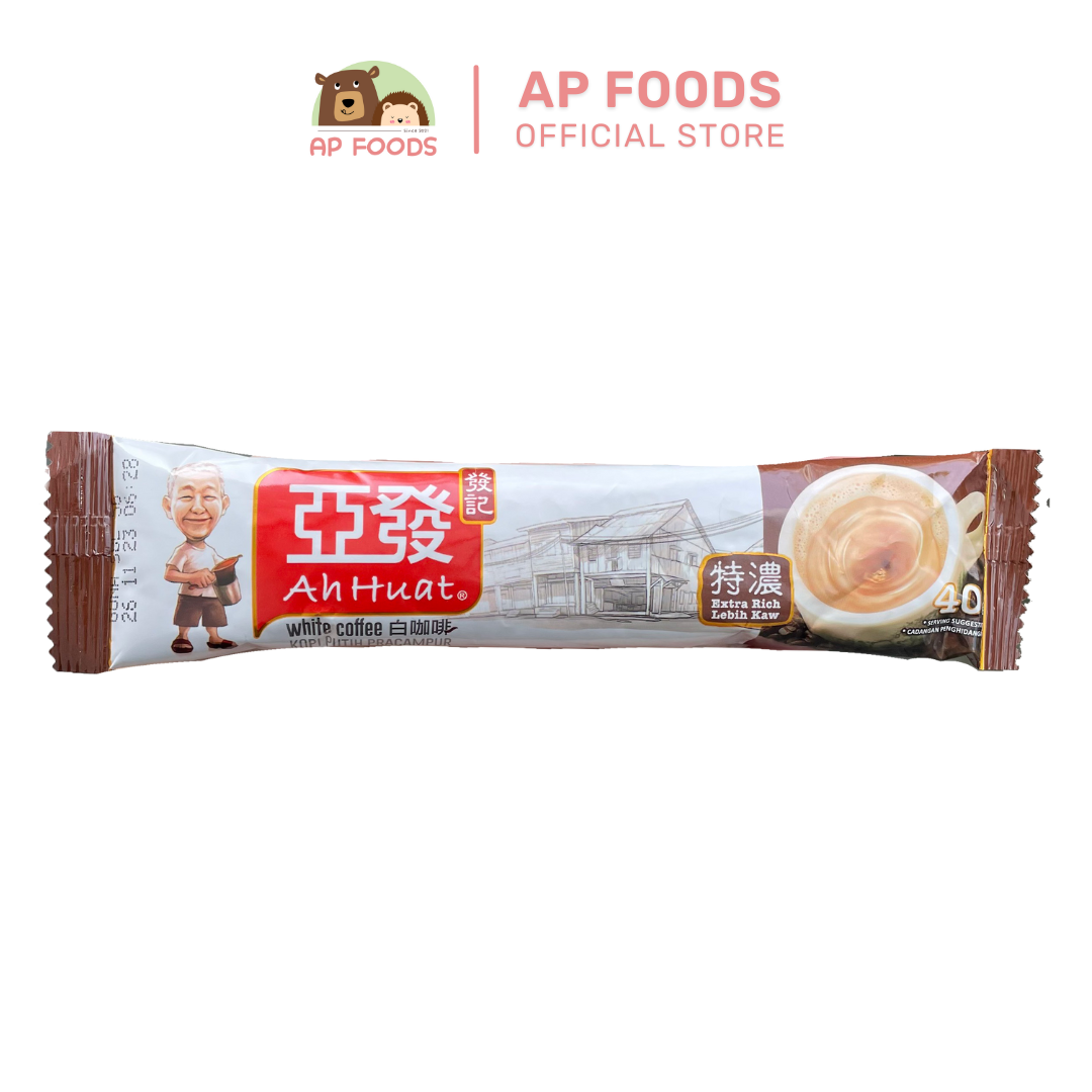 Cà phê trắng ông già hoà tan Malaysia - Đậm cà phê (Ah Huat White Coffee - Extra Rich)