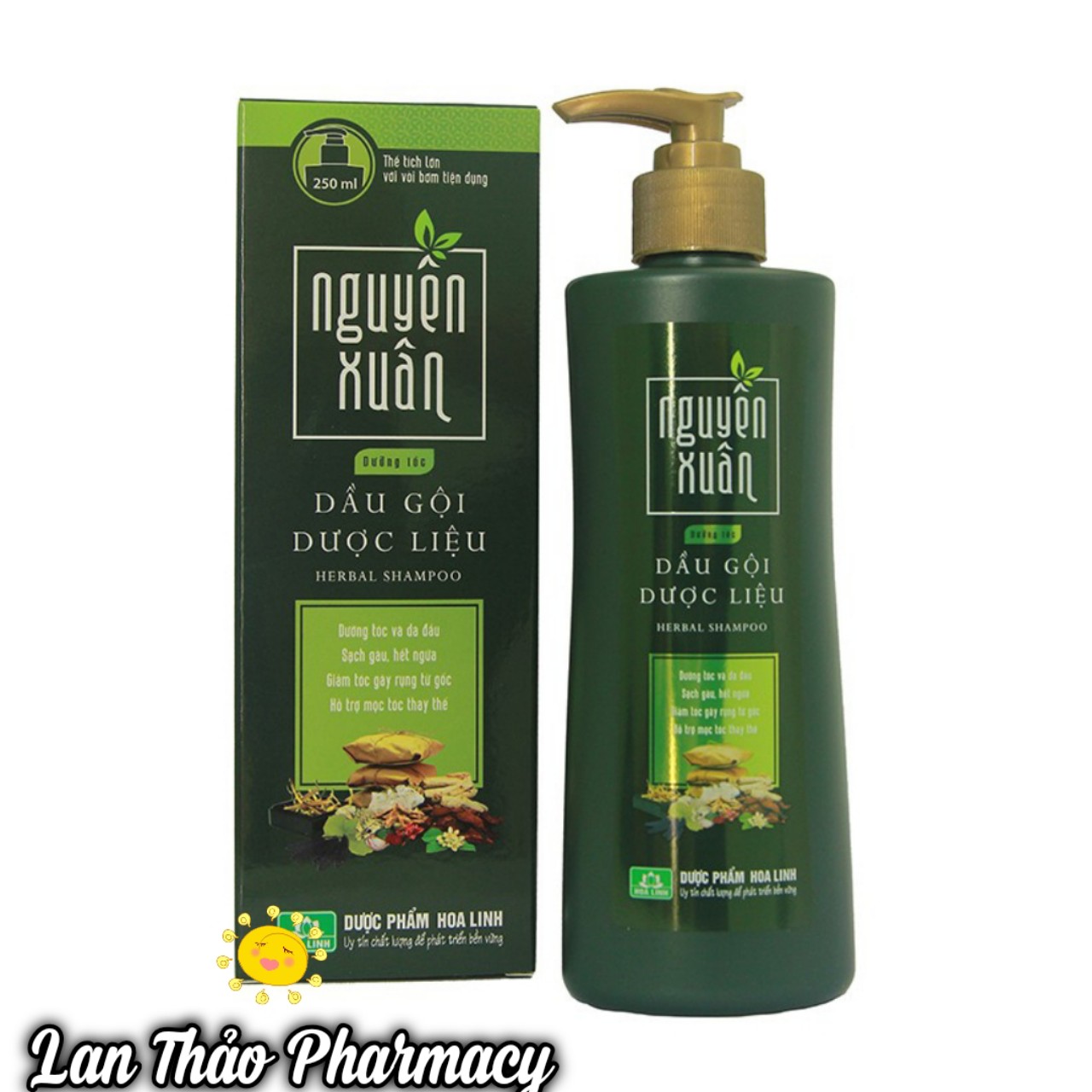 Dầu gội dược liệu Nguyên Xuân Xanh (Chai xanh) - Dành cho tóc hư tổn, giúp phục hồi tóc, dưỡng tóc