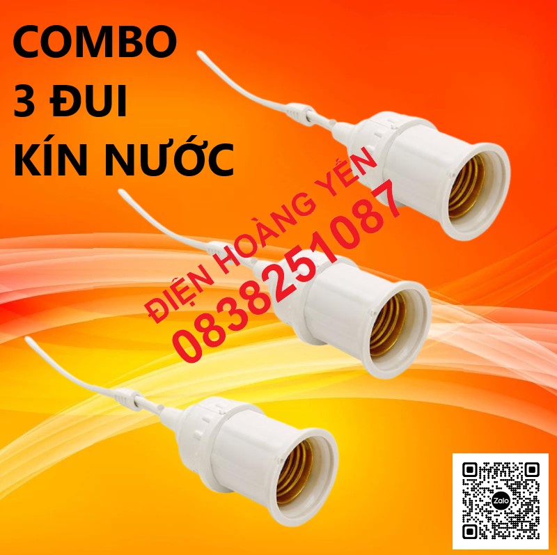 [HCM]Bộ 3 đuôi đèn treo tiêu chuẩn kín nước E27