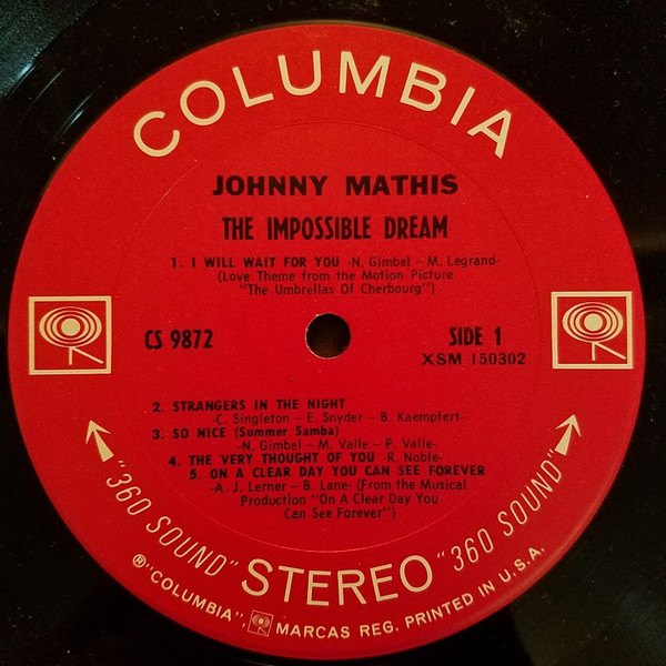 Đĩa Than Vinyl - Johnny Mathis – The Impossible Dream