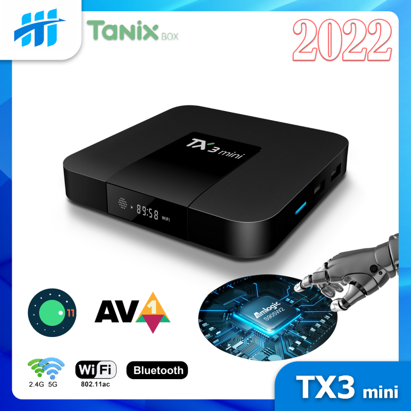 Android TV Box TX3 mini Plus 2022 - Android Gốc 11, Amlogic S905W2, Ram 2GB, Bộ nhớ trong 16GB