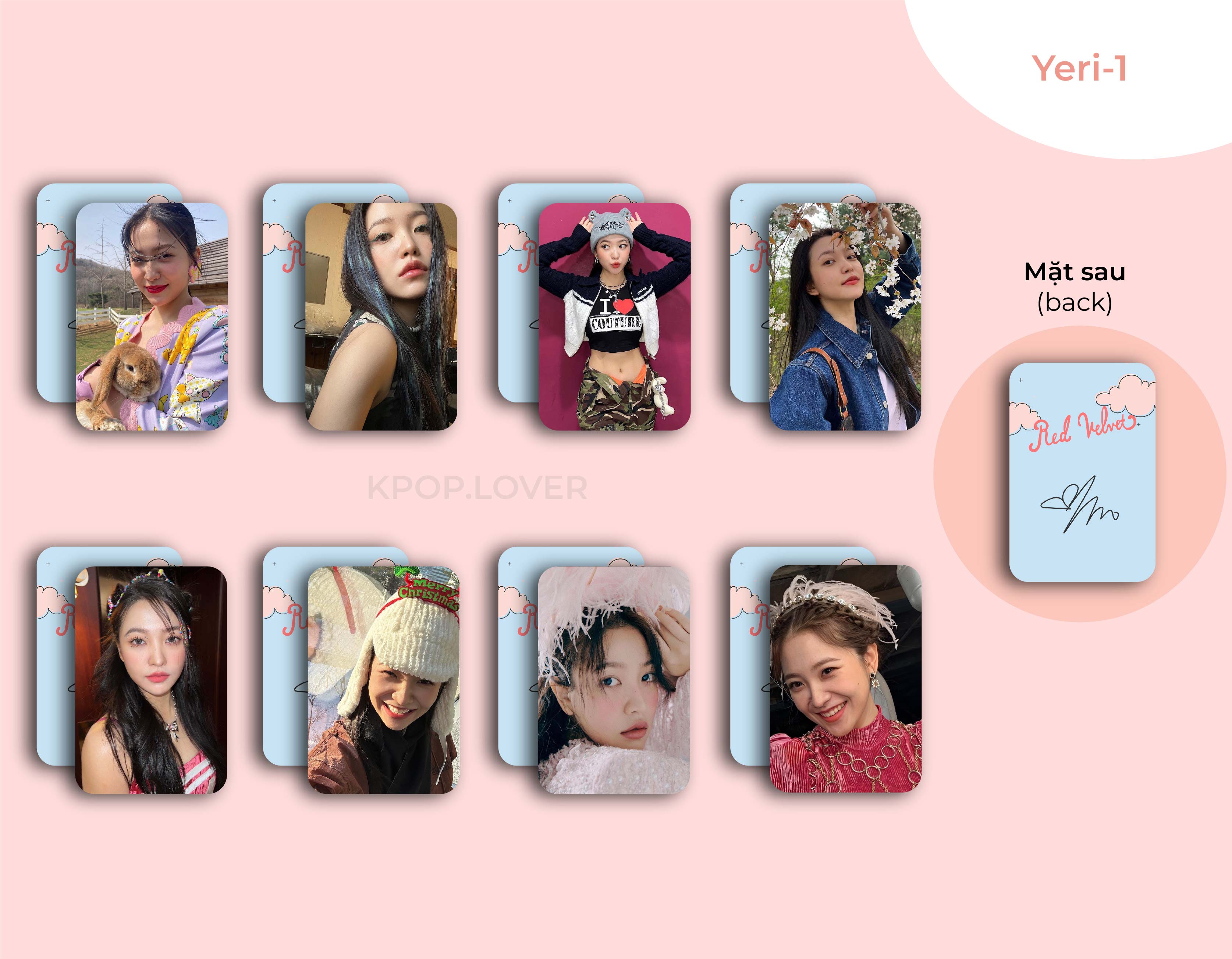 Set 8 card bo góc red velvet có chữ ký