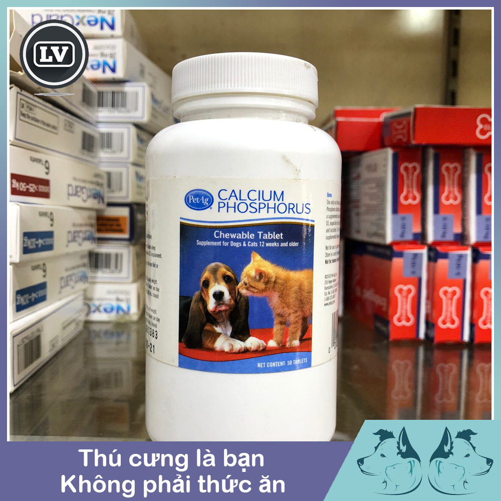 Viên Canxi Calcium Phophorus Nhập Khẩu Mỹ Dùng Cho Chó Mèo - 1 viên Phụ kiện Long Vũ