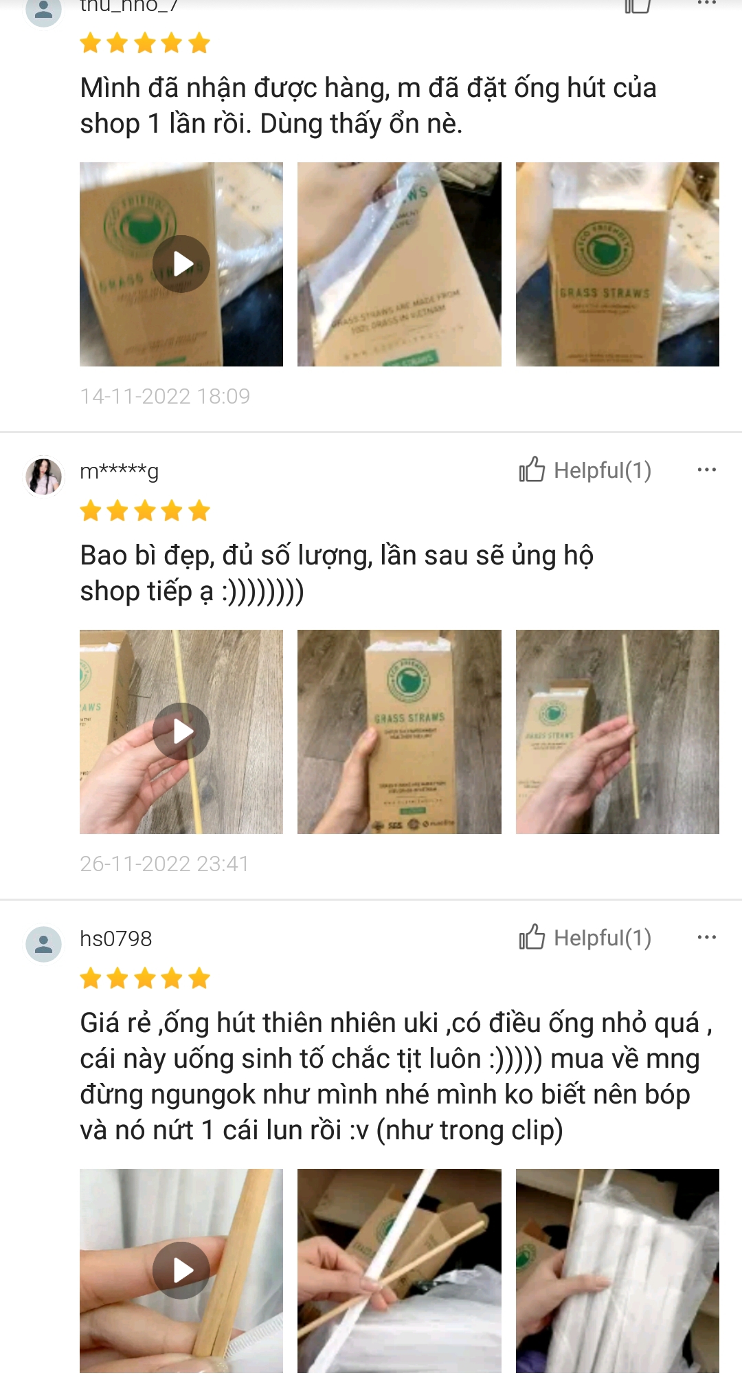 [Combo 2 Hộp] Ống hút cỏ bàng 20 cm - 100 ống/hộp