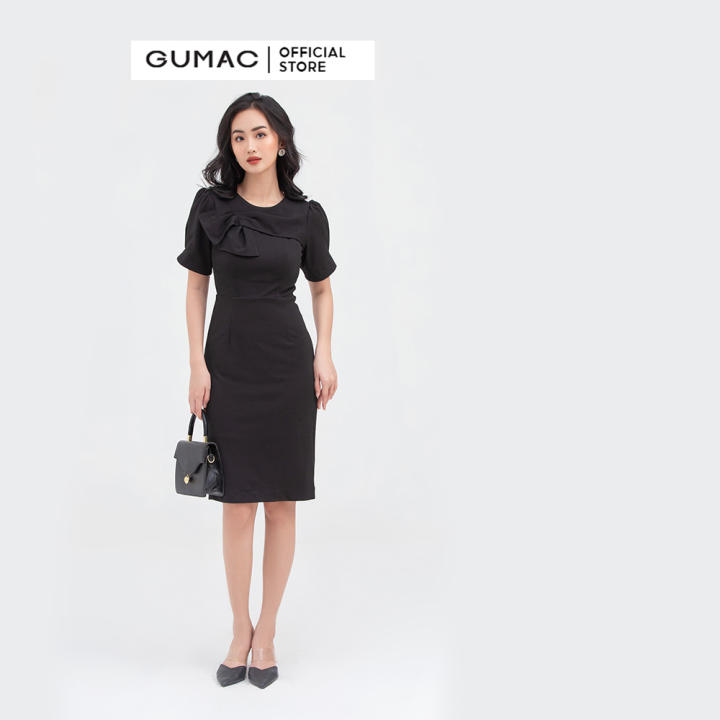 [FREESHIP 0Đ]Đầm nữ tay lỡ phụ kiện mẫu mới GUMAC DB866