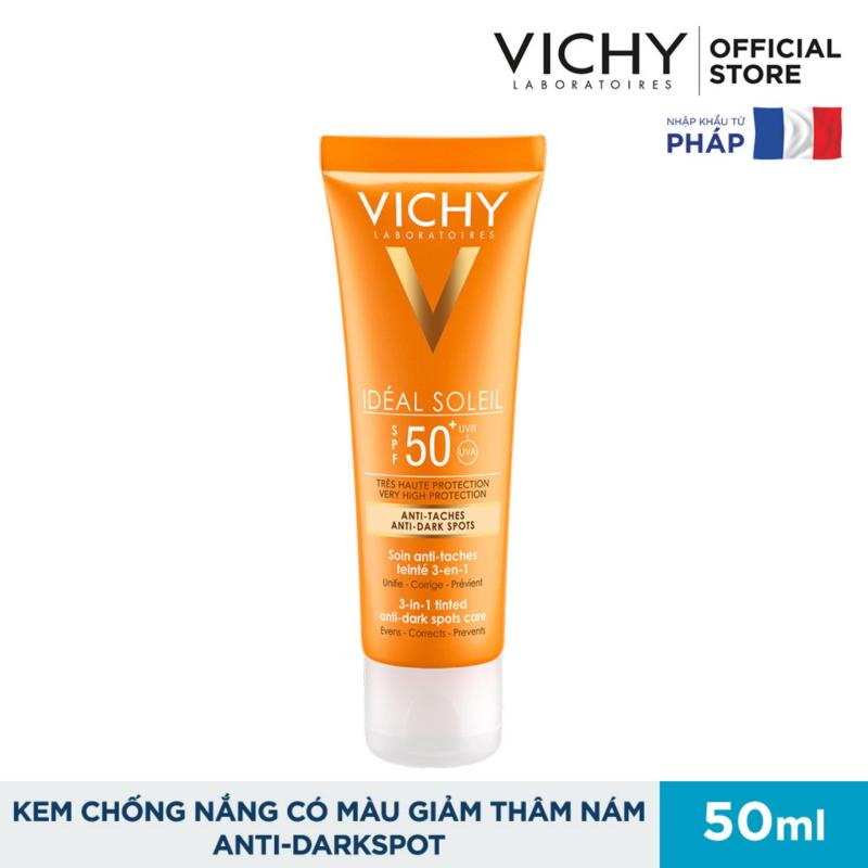 Kem chống nắng ngăn sạm da, giảm thâm nám Vichy Ideal Soleil Anti Darkspot SPF 50 Chống Tia UVA + UVB 50ml 50ml