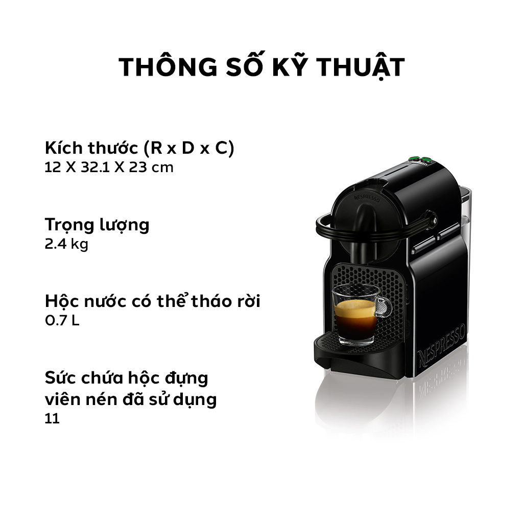 [CHÍNH HÃNG]Máy Pha Cà Phê Viên Nén Delonghi Nespresso Inissia, Delonghi Nespresso Coffee Maker, Máy Pha Cafe, Espresso, Capuccino, Máy Pha Cà Phê Gia Đình, Văn Phòng, Áp Suất 19Bar, Dung Tích 700ml, Nhập Đức, Bảo Hành 12 Tháng