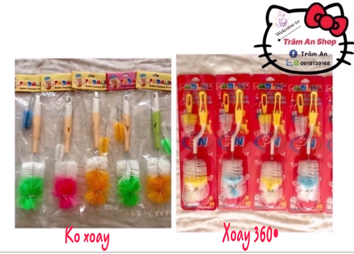 [HCM]Bộ cọ rửa bình sữa cho bé 2 có chi tiết (1 lớn 1 nhỏ)