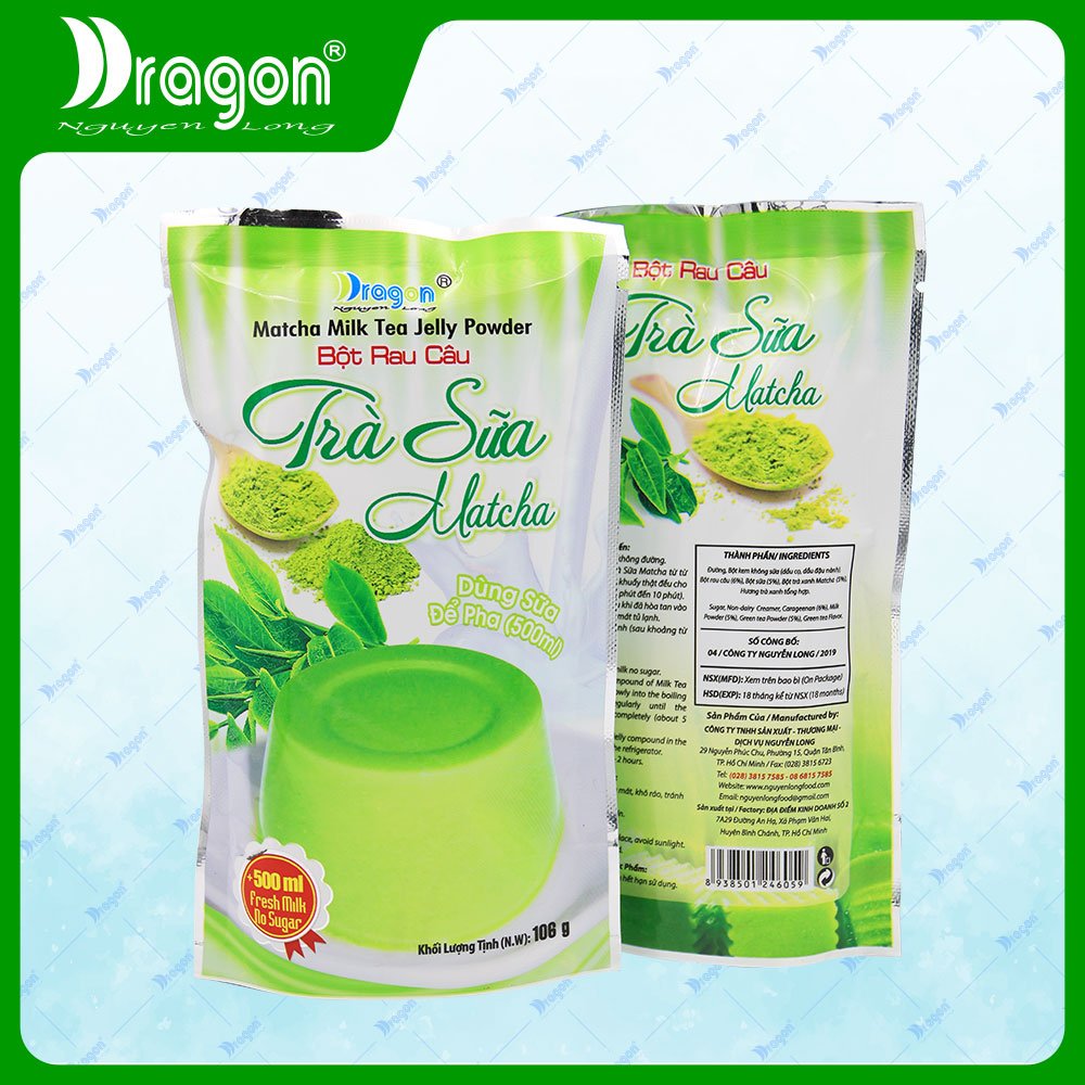 Bột Rau Câu Trà Sữa Matcha DRAGON 106G