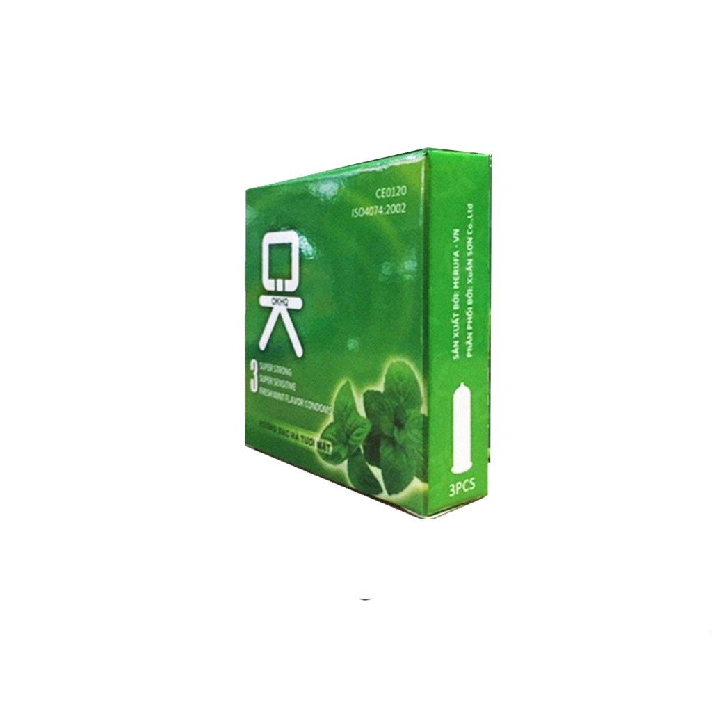 Bao cao su OKHQ mát lạnh cho cảm giác thăng hoa hộp nhỏ 3 bao