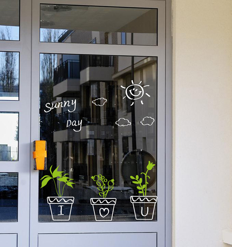 DECAL DÁN KÍNH HOA LÁ CỎ CÂY DK1