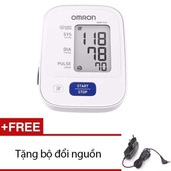 Máy đo huyết áp bắp tay Omron HEM-7121 bảo hành chính hãng 5 năm + Tặng bộ đổi nguồn cao cấp
