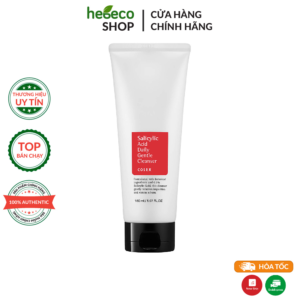 Sữa rửa mặt mụn cosrx salicylic acid daily gentle cleanser 150ml - hàn quốc, cam kết hàng đúng mô tả, chất lượng đảm bảo an toàn đến sức khỏe người sử dụng