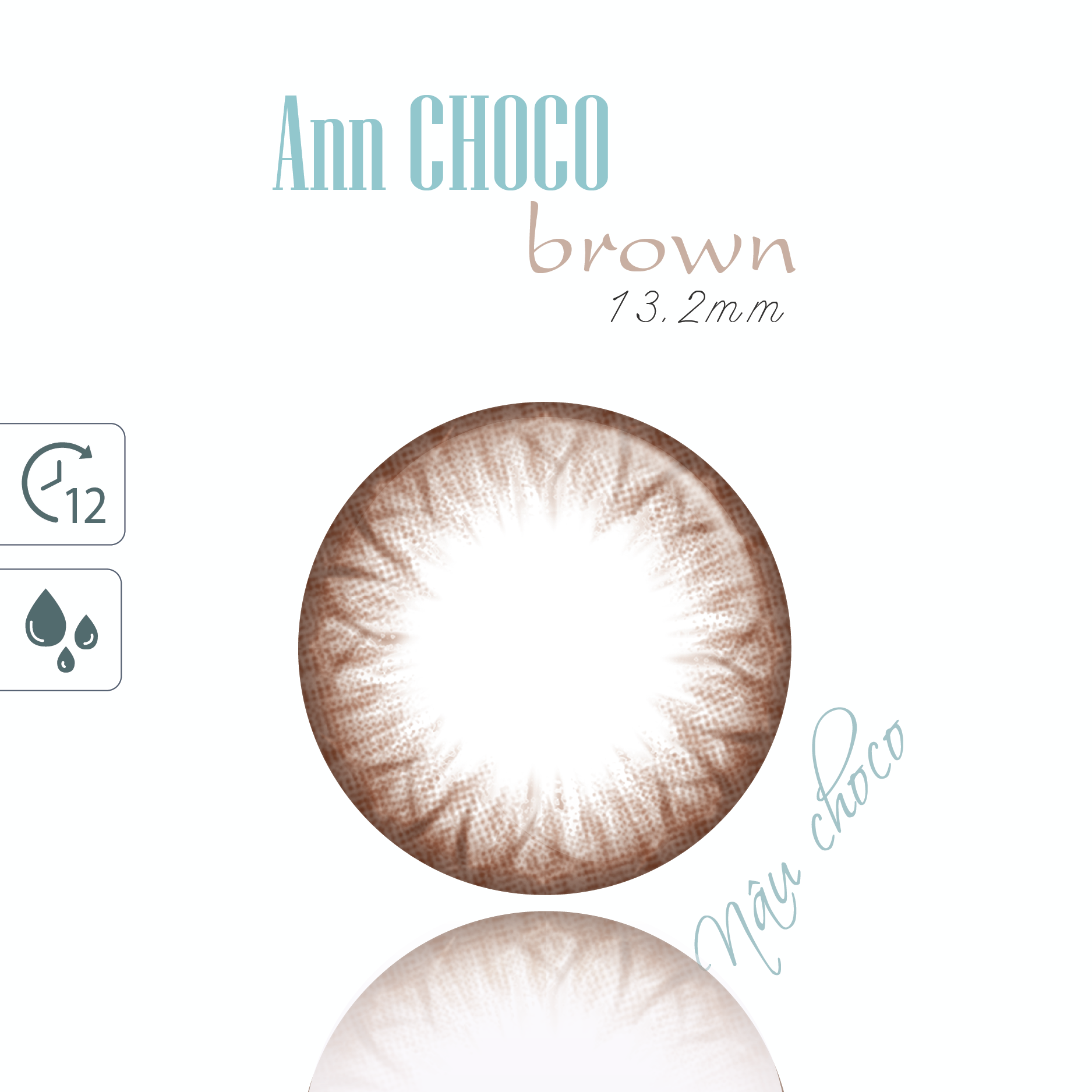 Lens 1 ngày 0-8 độ màu nâu sữa ann choco ann365 hàn quốc