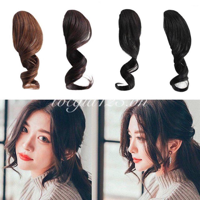 tóc mái giả Tóc giả mái dài hàn quốc xoăn