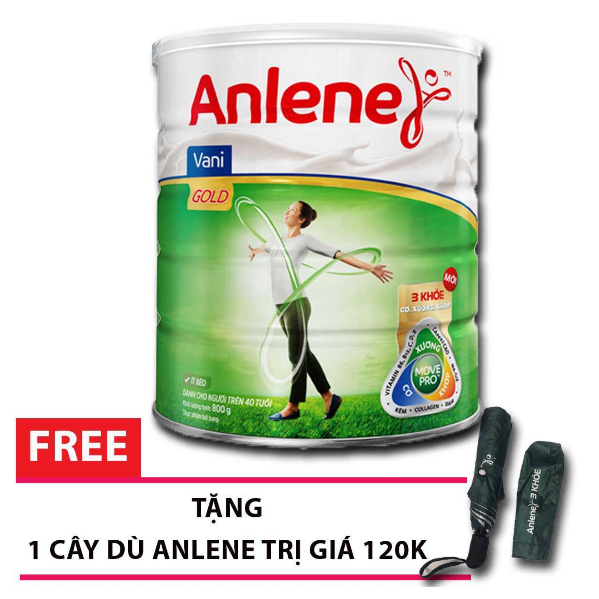 Anlene Gold MOVEPRO™ 800G (hương vani, hộp thiếc) Tặng 1 cây dù Anlene