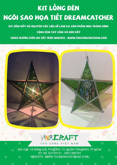Kit lồng đèn ngôi sao họa tiết dreamcatcher