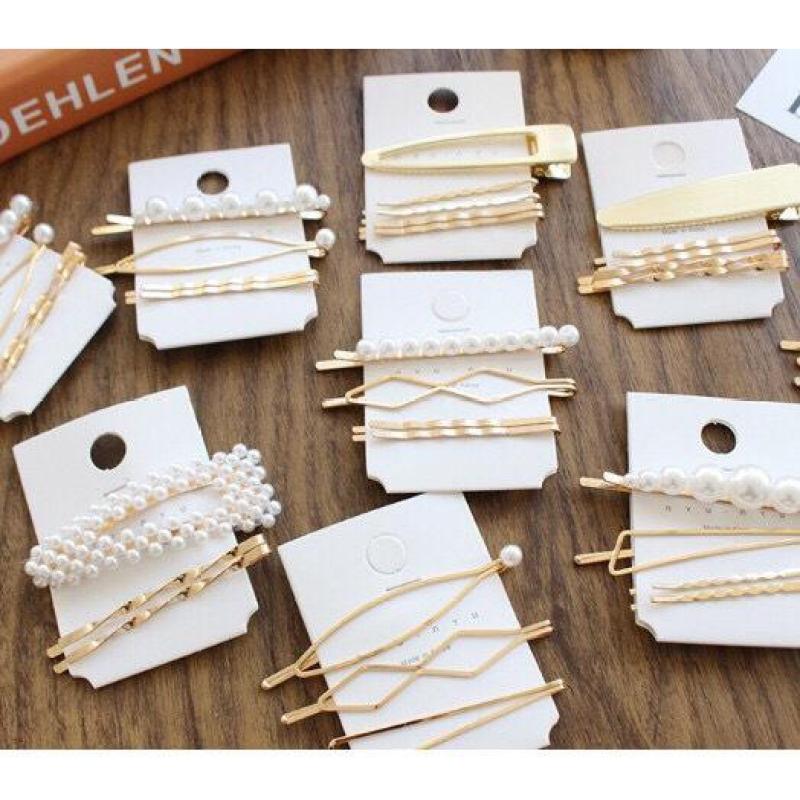 Set 4 kẹp tóc đính hạt giả Siêu Đẹp - kiểu ngẫu nhiên