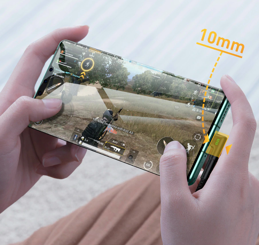 Baseus Elbow USB Type C Cable LED  Dành Cho Xiaomi Redmi Note 9 S 8 Pro Sạc Nhanh 3.0