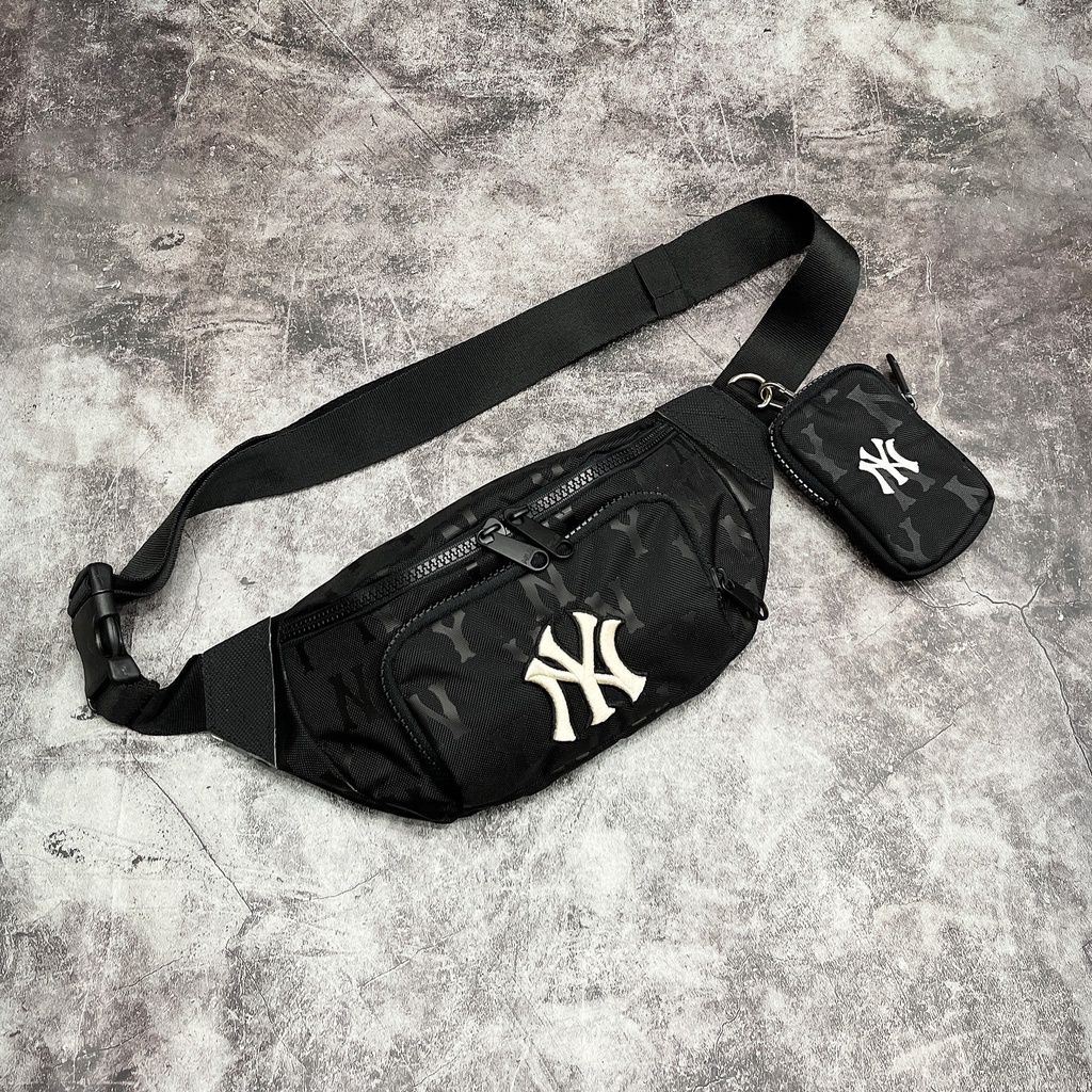 Túi Bao tử MLB NY MONOGRAM WAIST BAG BLACK B438