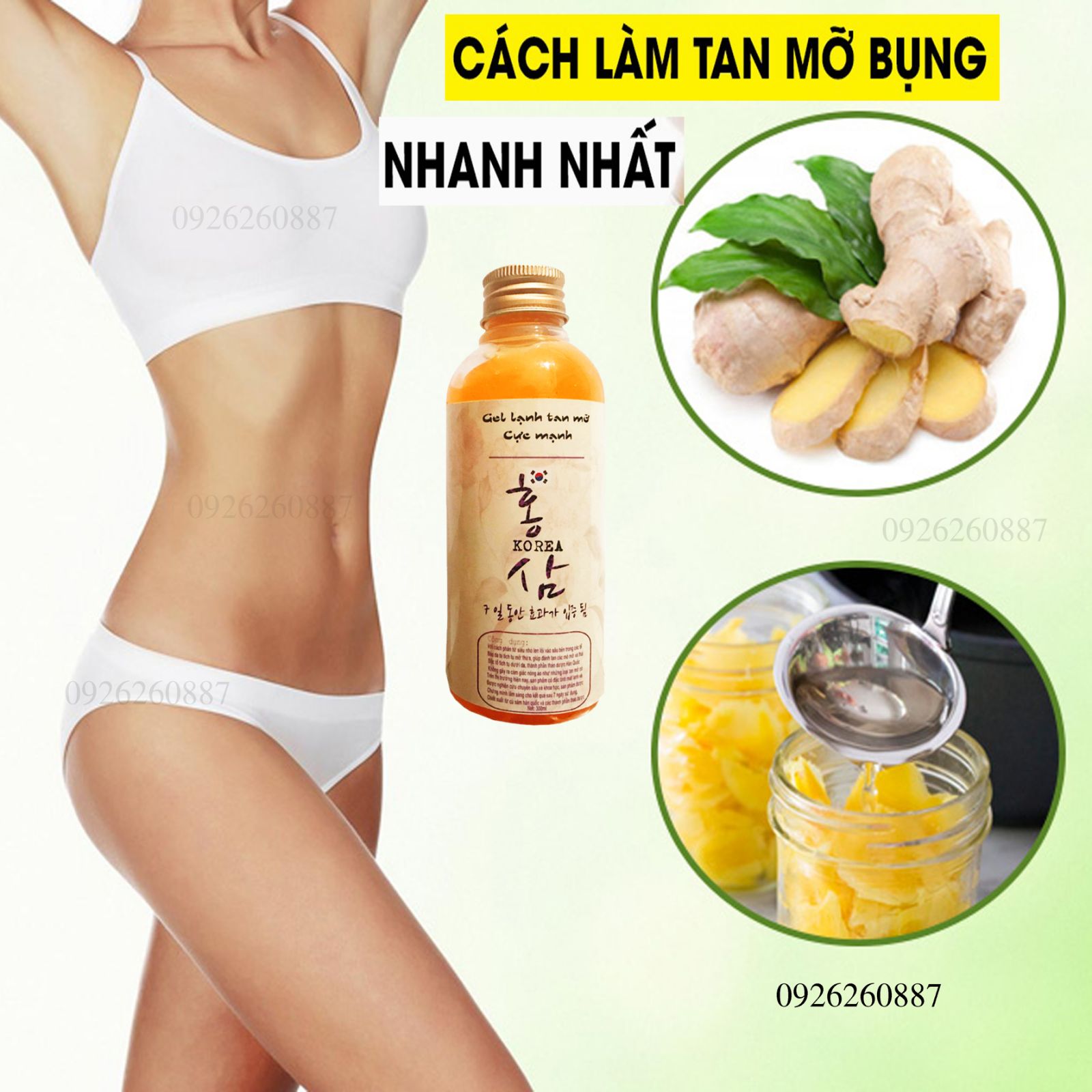 [HCM]Gel Tan Mỡ Cấp Tốc Tặng Đai Nịt Bụng Hàn Quốc