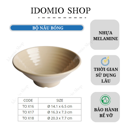 Tô Nhựa Melamine Màu Nâu