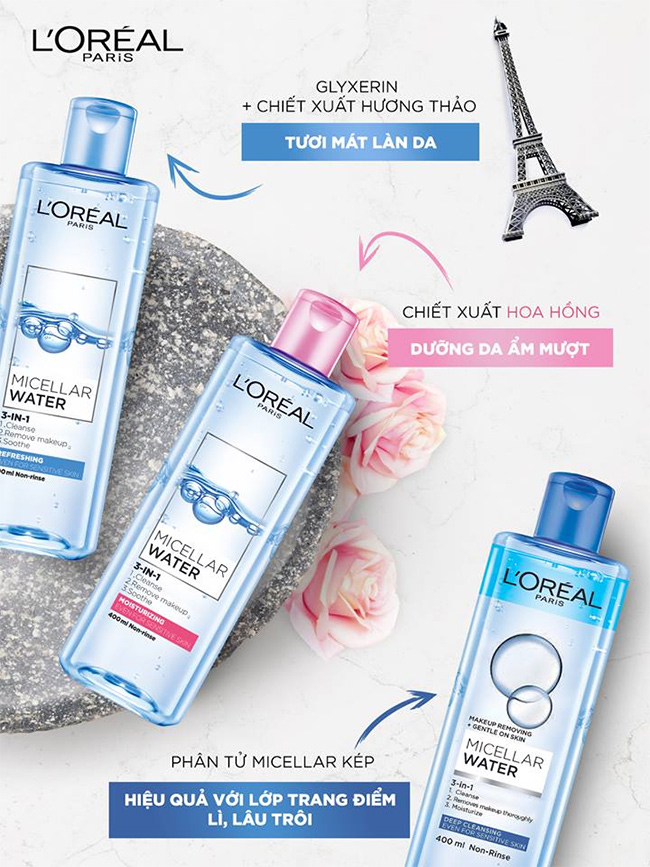 Nước Tẩy Trang Loreal - Micellar Water 3in1 400ml