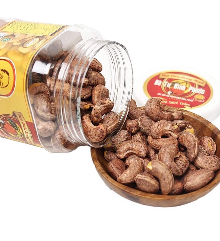 Hạt Điều Vỏ Lụa rang muối hộp 500g - Bà Tư Bình Phước