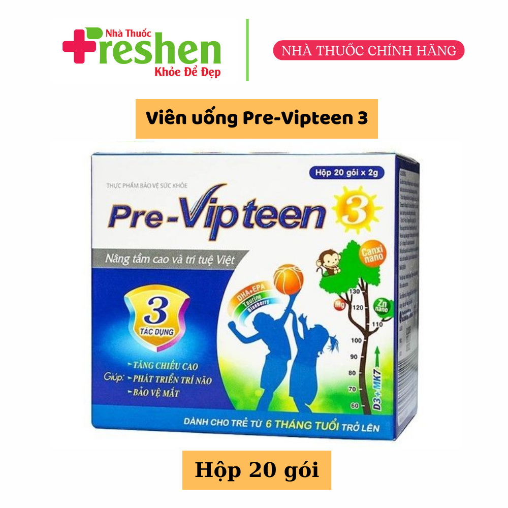 Cốm Pre-Vipteen 3 hỗ trợ bổ sung calci và các dưỡng chất thiết yếu