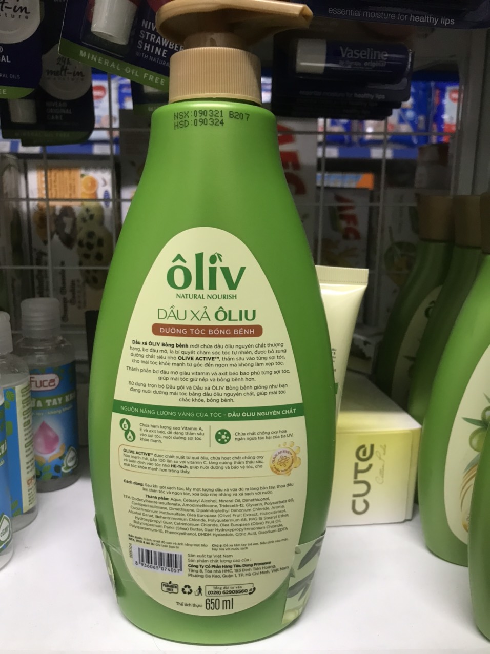 Dầu xả Ôliu dưỡng tóc bồng bềnh 650ml (Tặng kèm sữa tắm Ôliu Detox )