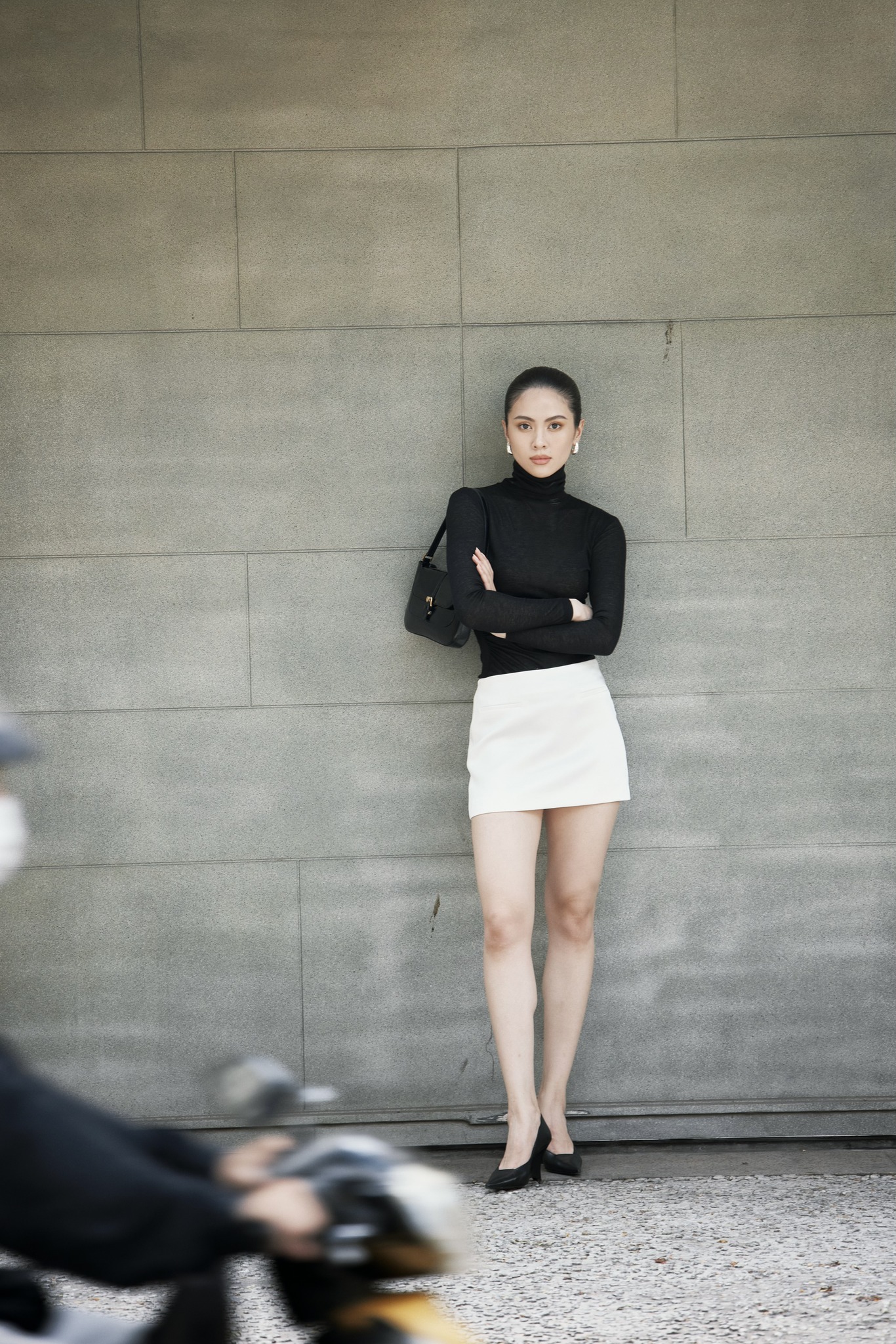 Chân váy mini taffeta lorie skirt huong boutique hbz509