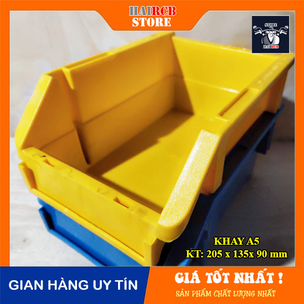 Khay nhựa xếp chồng đựng linh kiện điện tử, điện thoại, ốc vít, khay nhựa đa năng a5 kt: 205 x 135x 90 mm
