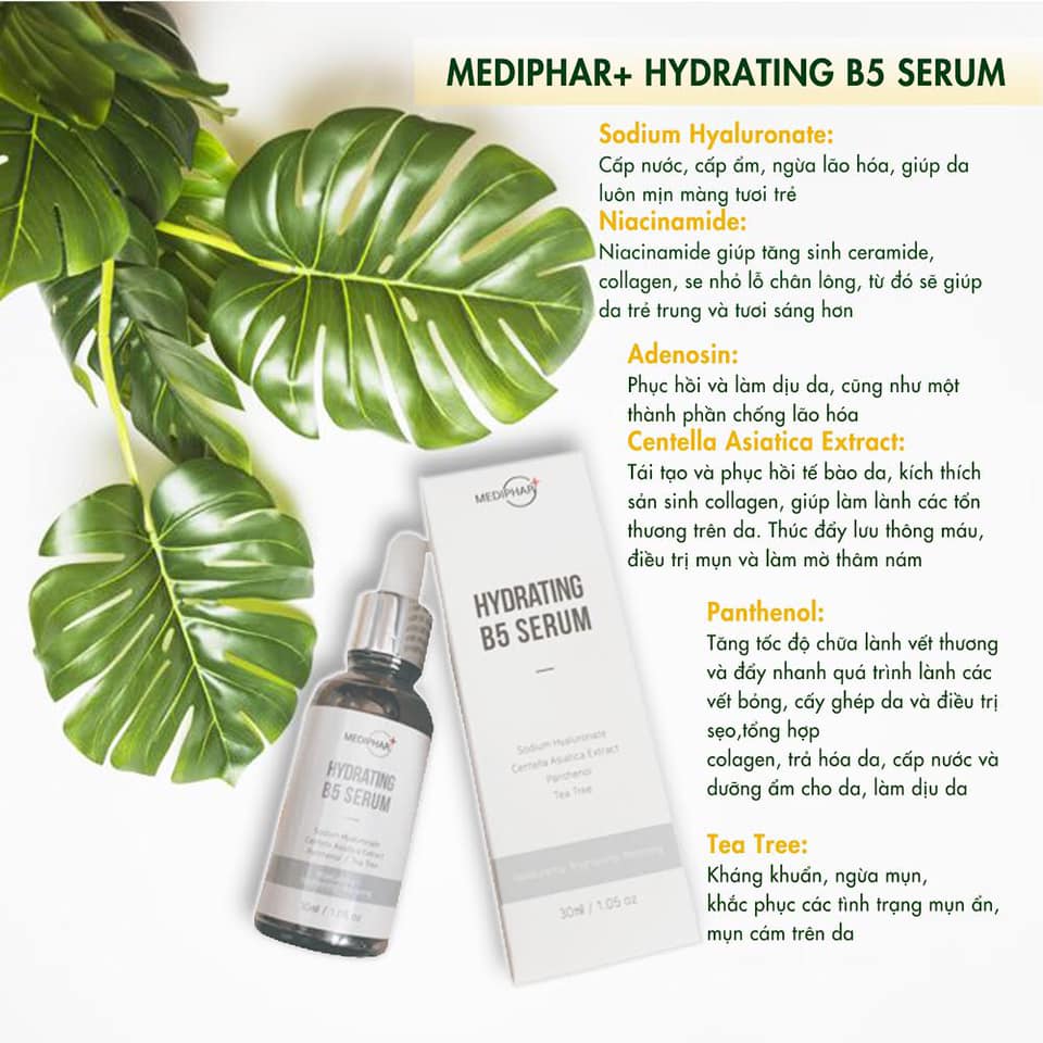 [HCM]Serum phục hồi cấp ẩm Mediphar+ Hydrating B5 30ml