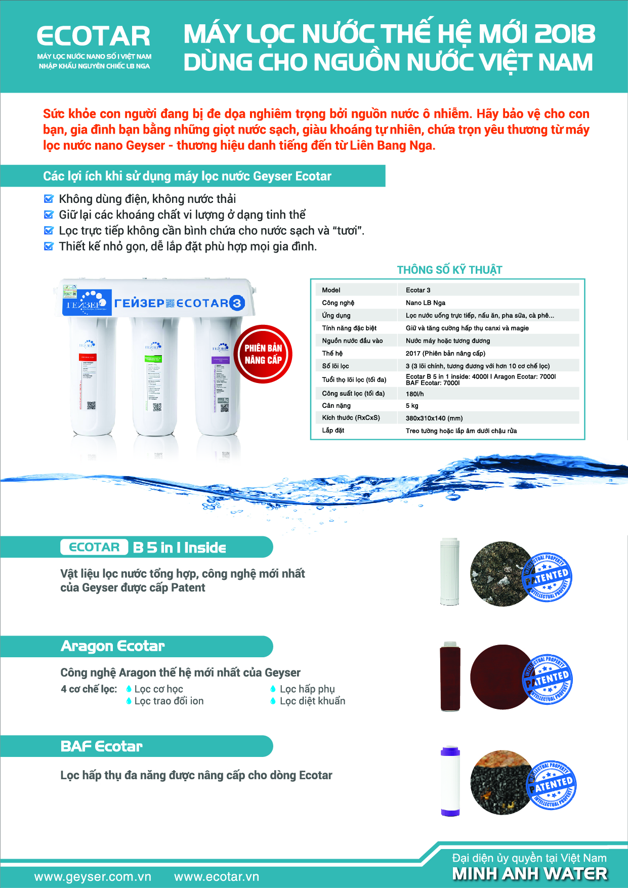 [HCM]Máy Lọc Nước Geyser Ecotar 3