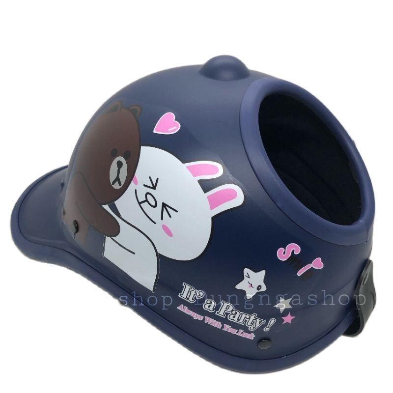Helmet with Cut-Out Top and Hair Tie at the Back for Women