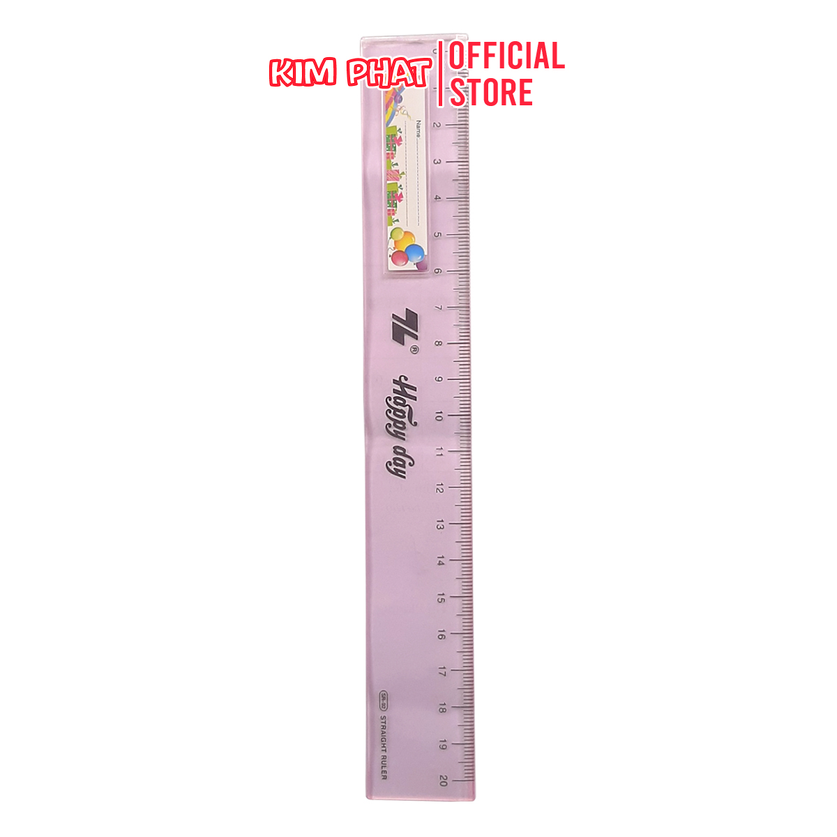 2 chiếc thước kẻ thiên long 20cm sr02 happy day