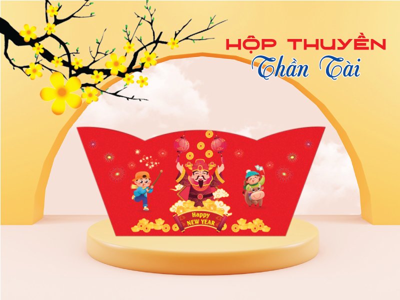 Khay Thuyền đựng giỏ quà Tết cao cấp KINGBOX