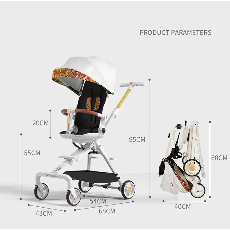 Xe đẩy gấp gọn 2 chiều 3 tư thế S600.
