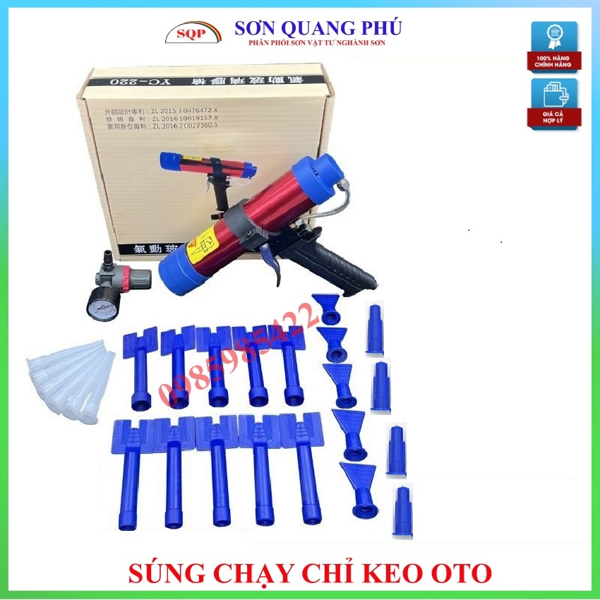 Súng chạy chỉ ô tô tặng kèm 1 tuýp keo súng bắn keo sillicone sùng chỉ oto dùng hơi (khí nén) SONQUANGPHU422