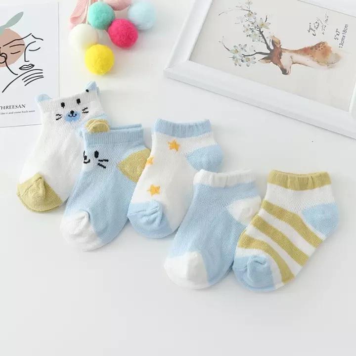 Set 5 đôi tất chống trượt cổ ngắn Pony Kid