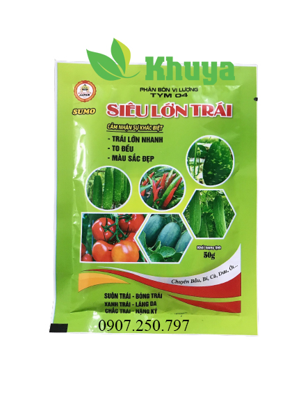 Phân bón vi lượng tym 04 sumo siêu lớn trái 50gr
