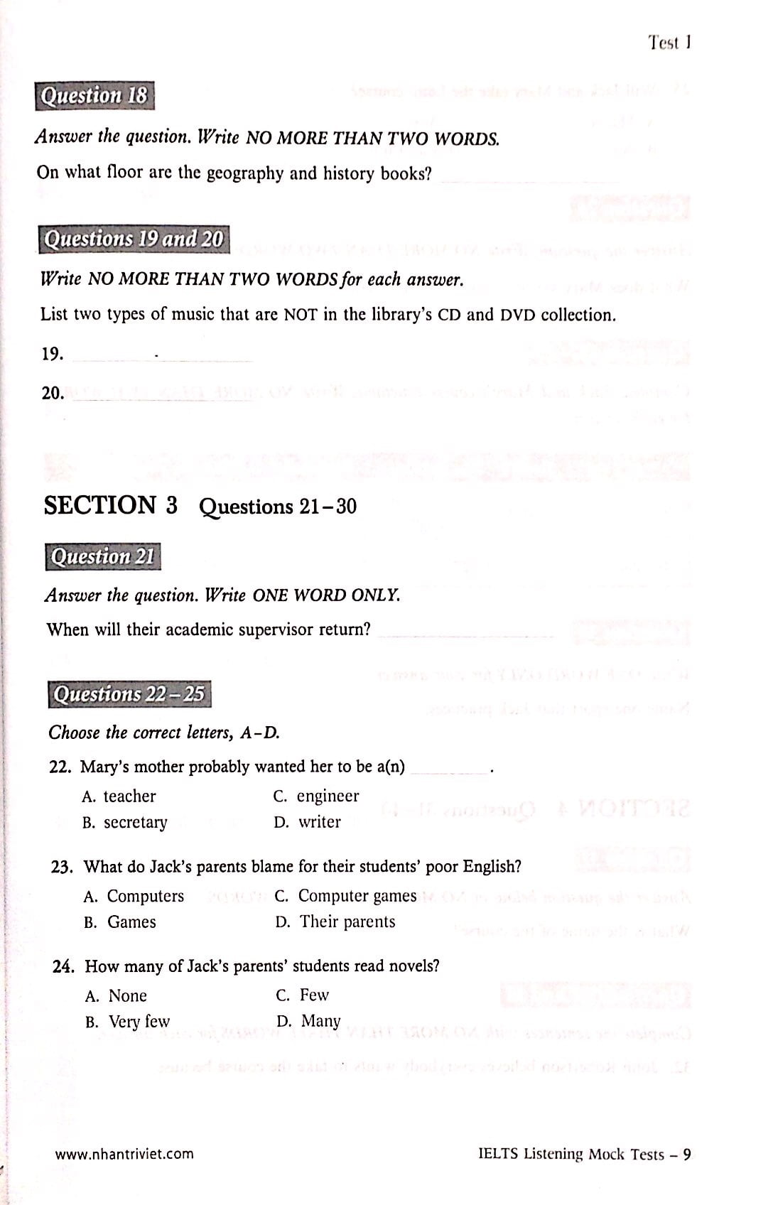 IELTS Listening Mock Tests CD