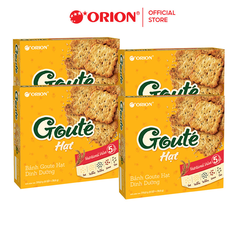 Combo 4 Hộp Bánh Goute Hạt Dinh Dưỡng (316,8g x 4)