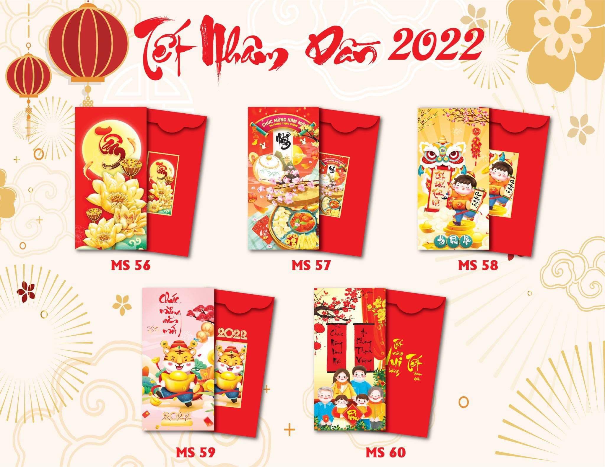 Combo 50 chiếc lì xì mẫu mã mới nhất năm 2023