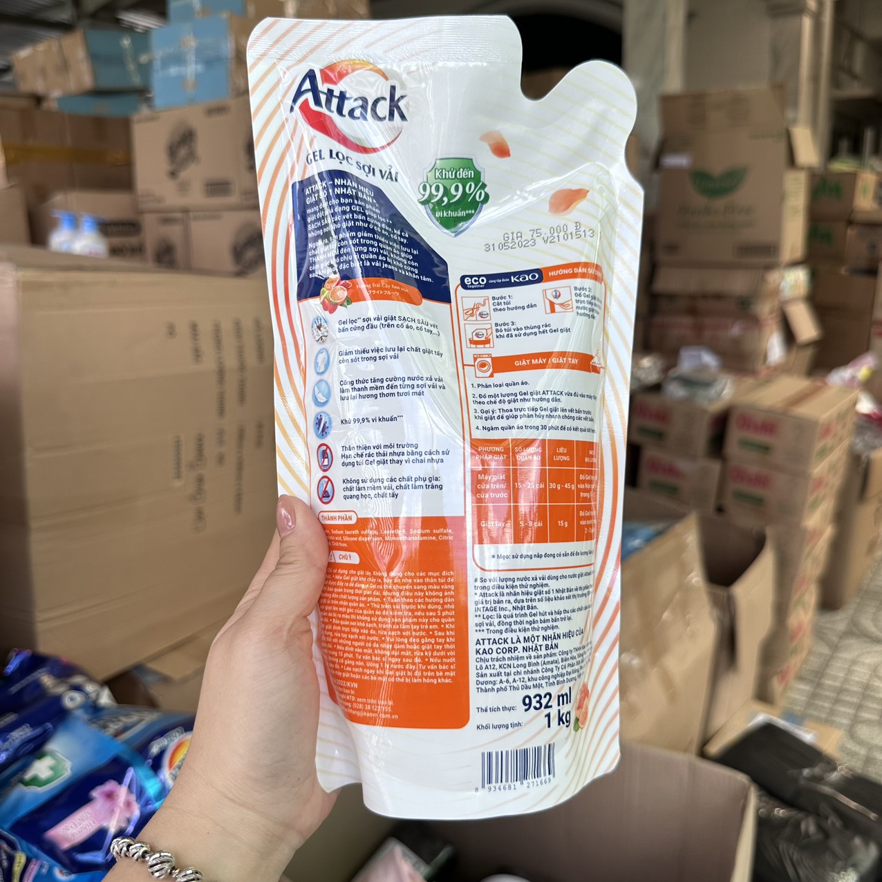 Combo 3 Túi Nước giặt quần áo ATTACK 1,4kg