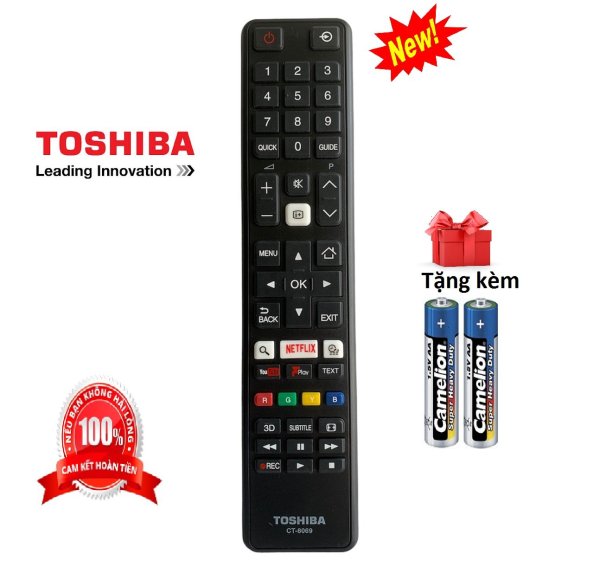 Bảng giá Điều khiển tivi Toshiba Led/lcd Smart - Hàng tốt [ tặng kèm pin ]