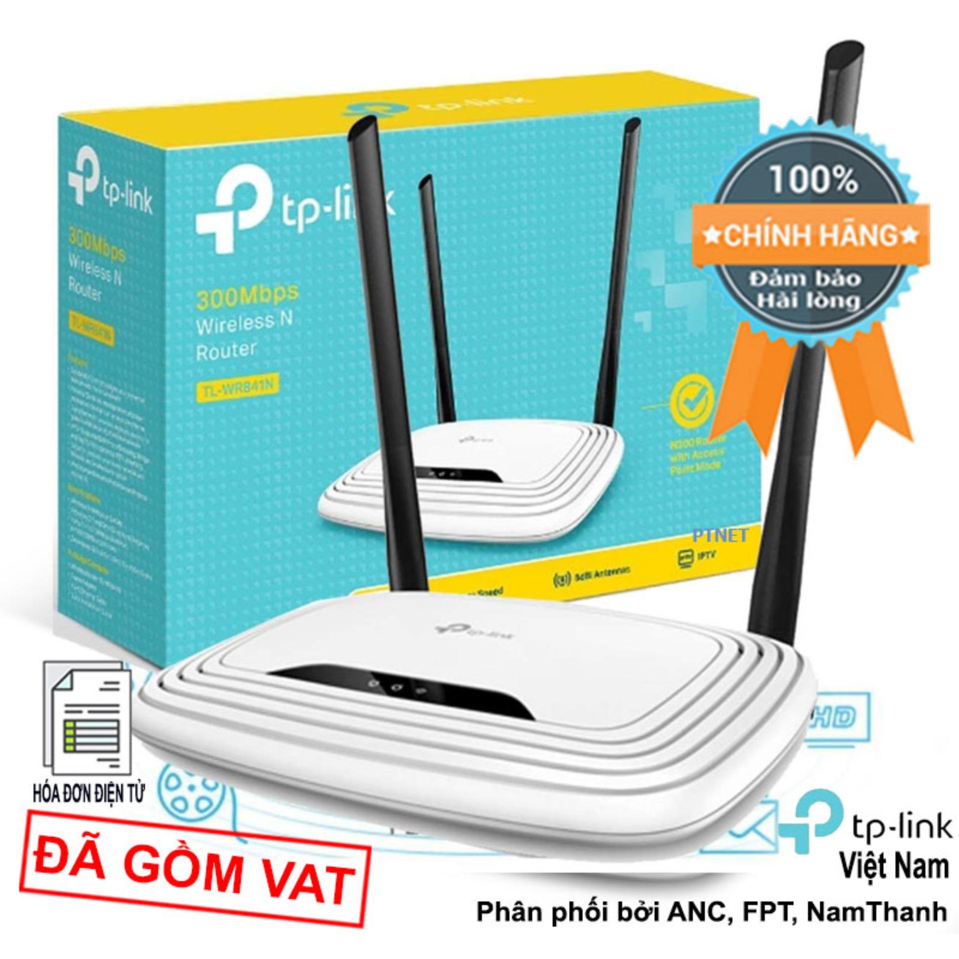 Bộ phát sóng không dây Wifi TP-Link TL-WR841N chuẩn N 300Mbps  (2 ăng ten 5dBi) phân phối bởi Anh Ngọc/FPT/NamThanh