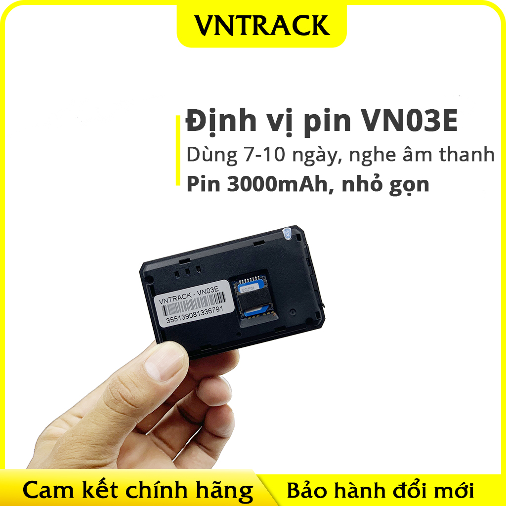 Định Vị Không Dây VN03E | Pin 3000mAh, 7-10 Ngày, Nghe Lén. Â.m Thanh, Siêu Nhỏ Gọn, Chính Hãng